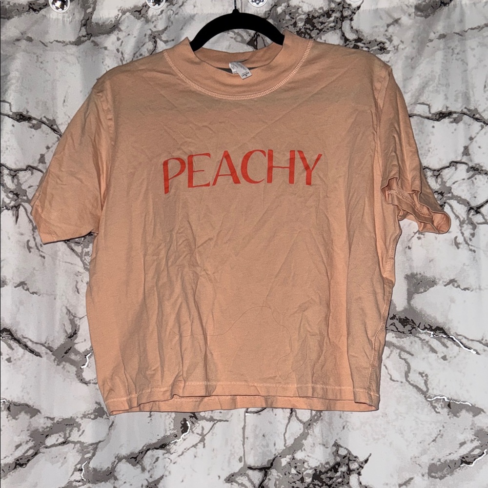 Peachy Crop Tee - Peach Color